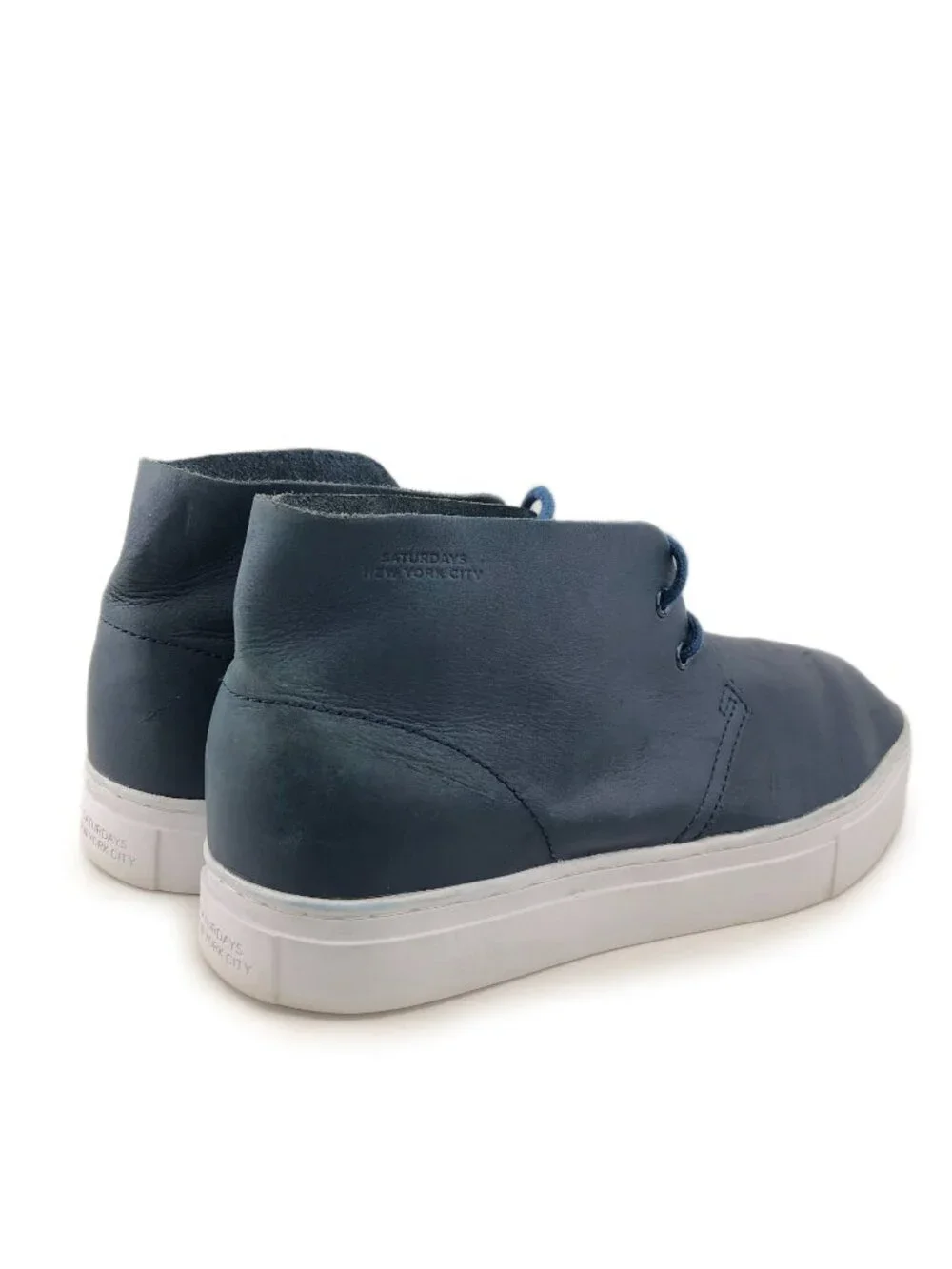 Saturdays NYC Damien Blue Leather Ankle Boots 10